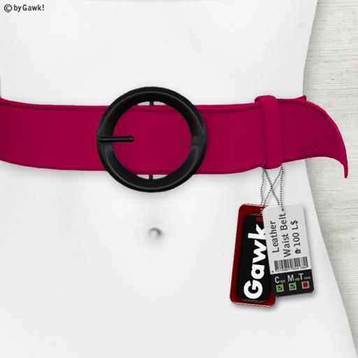 Gawk! Leather Waist Belt - PINK -