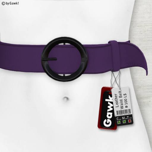 Gawk! Leather Waist Belt - PURPLE -