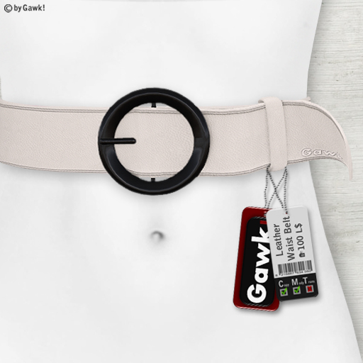 Gawk! Leather Waist Belt - WHITE -