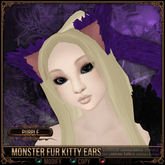 [Mesh] =^.^= Curious Kitties - Monster Fur Kitty Ears - Purple 