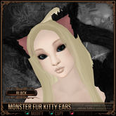 [Mesh] =^.^= Curious Kitties - Monster Fur Kitty Ears - Black 