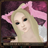 [Mesh] =^.^= Curious Kitties - Monster Fur Kitty Ears - Pink 