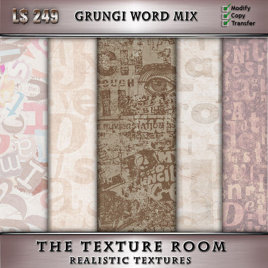 The Texture Room - Grungi Word Mix Textures 
