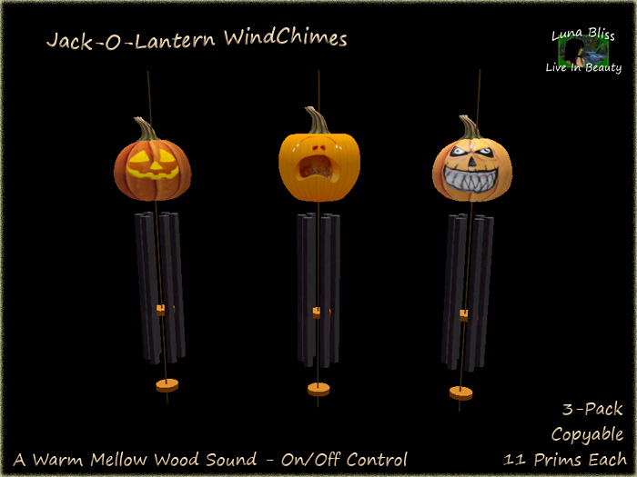 Jack-O-Lantern WindChimes - 3 Types
