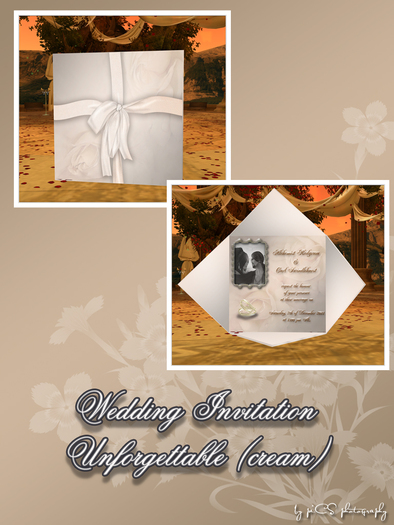 Wedding Invitation "Unforgettable" (cream colours)