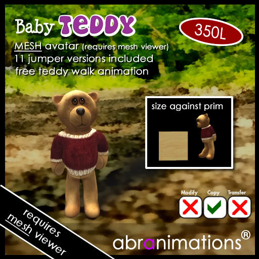 * Mesh Baby Teddy Avatar *