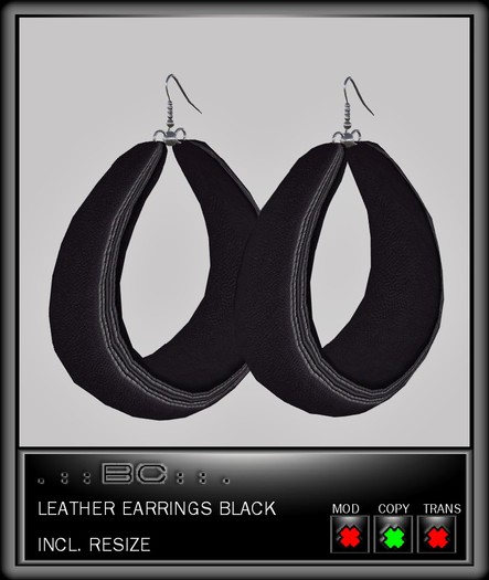 .::BeautyCode::. Leather Earrings black