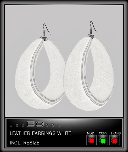 .::BeautyCode::. Leather Earrings white