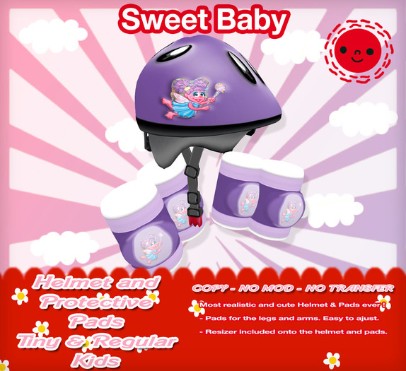 Sweet Baby - Helmet and Protective Pads - Purple
