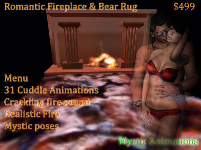 Romantic fireplace & Bear Rug (Limited Time Only)