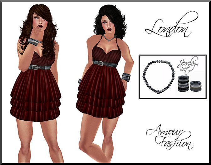 ✦ CLEARANCE✦ Amour Fashion - London Dress - Crimson