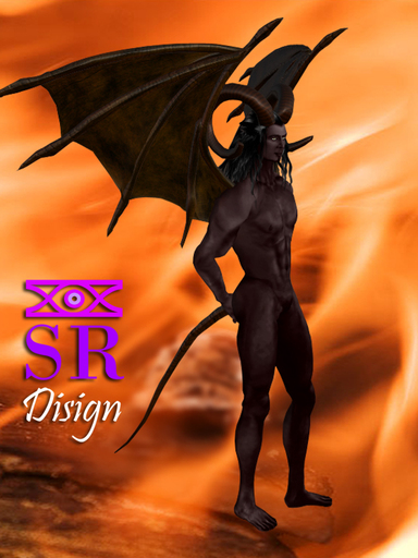Demon avatar (male , man ) brown . Fantasy , devil .