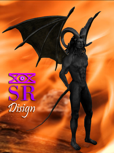 Demon avatar (male , man) black. Fantasy , devil .
