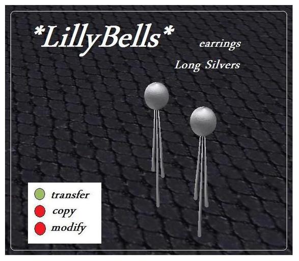 *LillyBells*  earrings Long Silvers