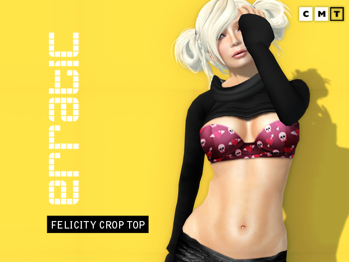 erratic / felicity cropped top + bra / black