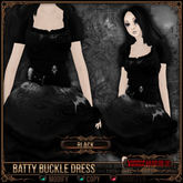 [Mesh] =^.^= Curious Kitties - [Limited Edition] Halloween Batty Buckle Dress - Black