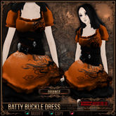 [Mesh] =^.^= Curious Kitties - [Limited Edition] Halloween Batty Buckle Dress - Orange
