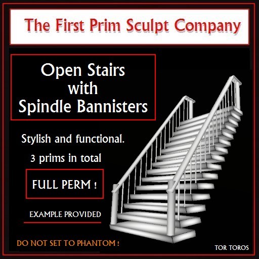 Stairs  with fine spindle bannisters BOXED