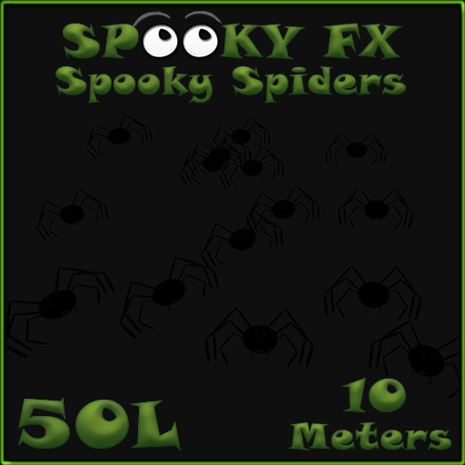 Particle FX Effect - Spooky Spiders by Drake FULL PERM Script and Texture UUID-  Halloween Decoration