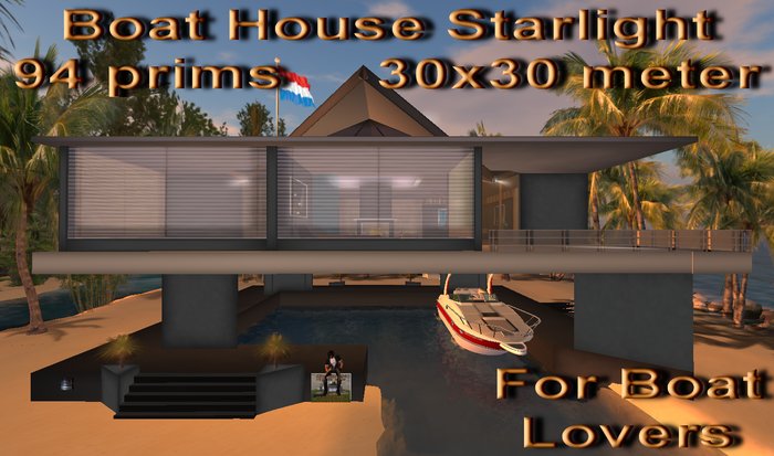 Boathouse Starlight  94  Prims  30x30 Meter