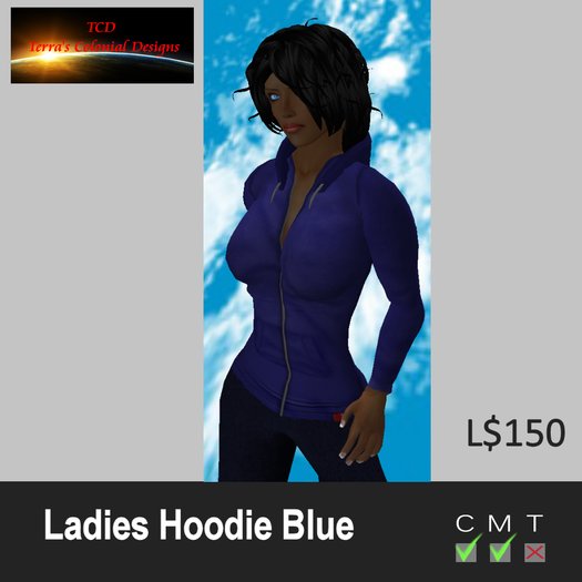 Ladies Hoodie Blue