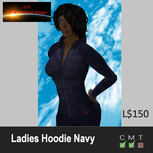 Ladies Hoodie Navy
