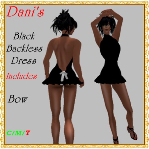 *Dani's* Black Backless Outfit w/bow