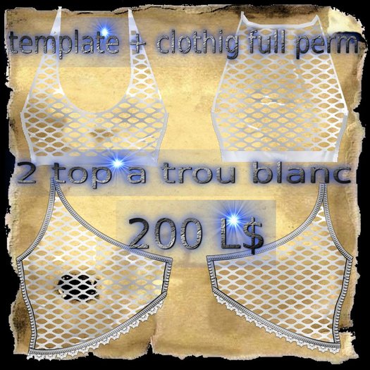 deux top meche cuir blanc