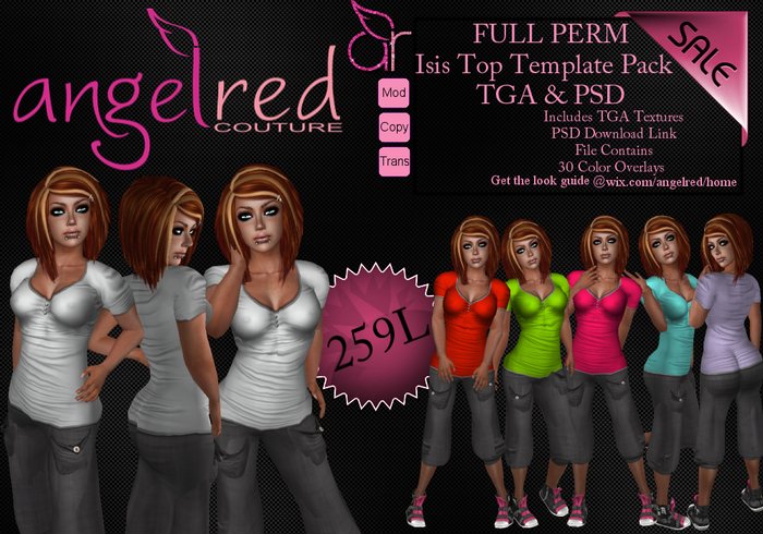AngelRED - FULL PERM Isis Top Template Pack