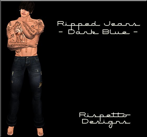 Rispetto Designs - Dark Blue Ripped Jeans/Denim