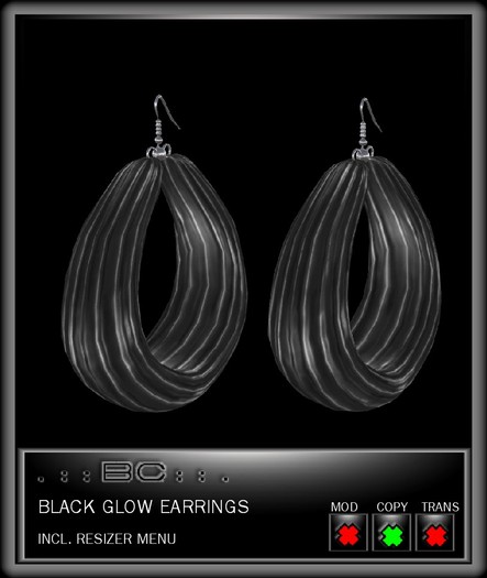 .::BeautyCode::. Black Glow Earrings