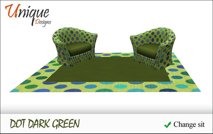 Dot dark green couch set