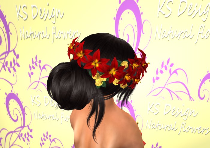 Ornament for hair (lily, rose) #7