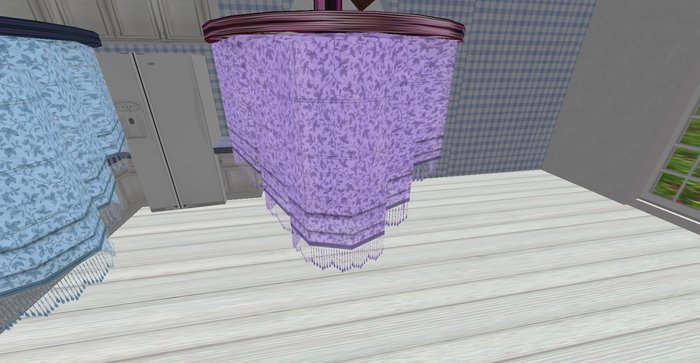 ALMOST FREE! WHIMSY LILAC HANGING LAMP WITH FRINGE-COPY MOD