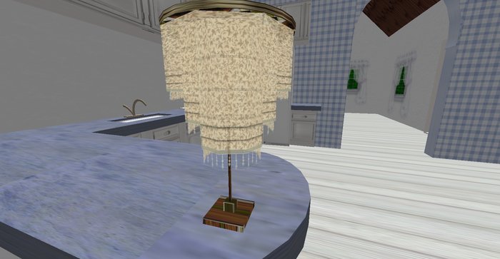 ALMOST FREE! WHIMSY BEIGE TABLE LAMP WITH FRINGE-COPY MOD