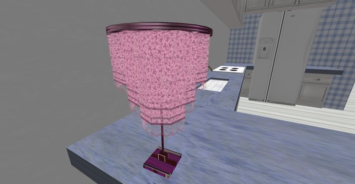 ALMOST FREE! WHIMSY PINK TABLE LAMP WITH FRINGE-COPY MOD