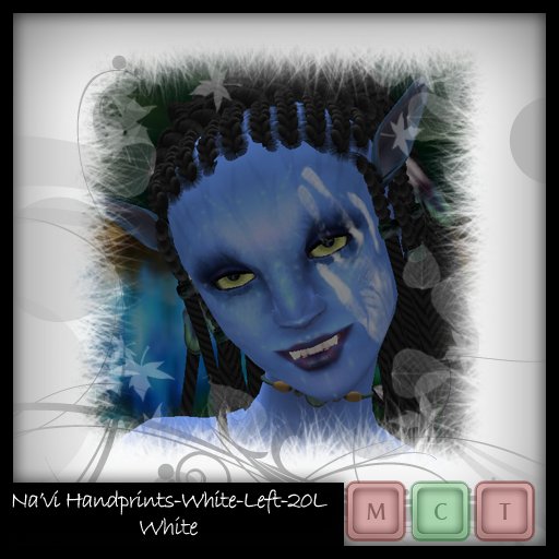 -=White Na'vi Handprint.:.[Face-Left]=-