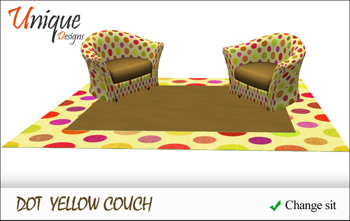 Dot yellow couch set