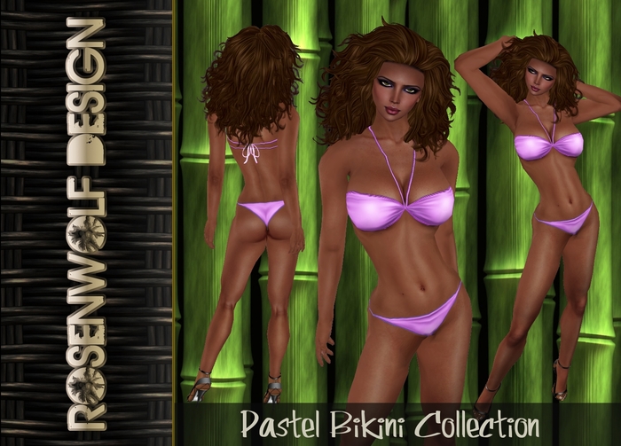 NEW Rosenwolf Design Gathered/High Cut Bikini - Lilac