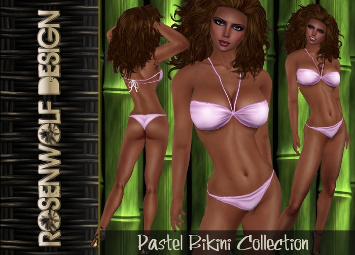 NEW Rosenwolf Design Gathered/High Cut Bikini - Soft Pink