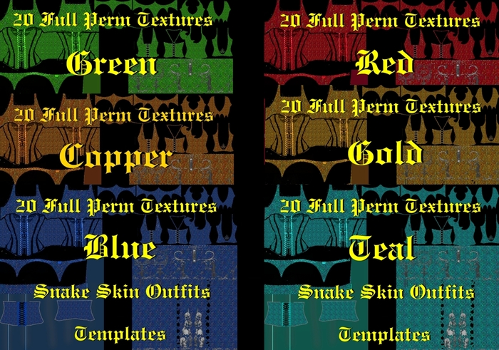 Snake Skin Outfits Templates FP Fat Pack