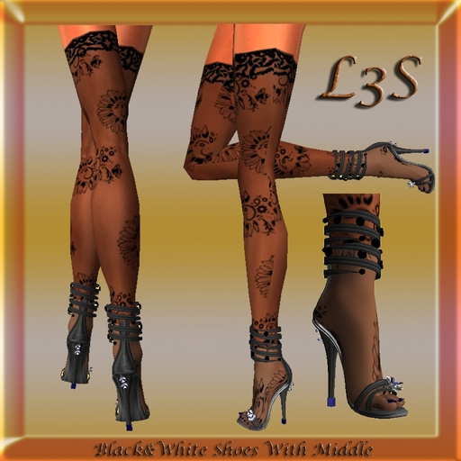 [L3S] BLACK SHOES WITH BLACK MIDDLE