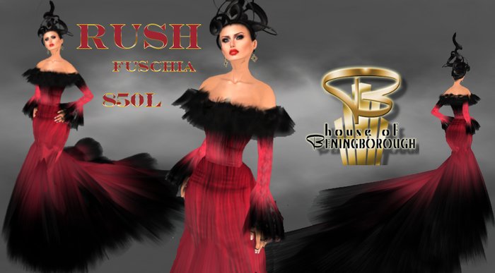 HOUSE OF BENINGBOROUGH -  RUSH GOWN - FUSCHIA/BLACK