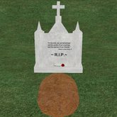 Verse 16, Enticing Designs 5 Prim Large Cross Top Style Cement Tombstone Marker with Inscription, Grave, and Rose