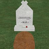Verse 17, Enticing Designs 5 Prim Large Fancy Square Style Cement Tombstone Marker with Inscription, Grave, and Rose