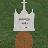 Verse 17, Enticing Designs 5 Prim Large Cross Top Style Cement Tombstone Marker with Inscription, Grave, and Rose