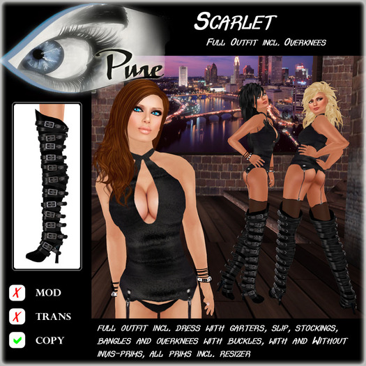 << PURE >> Scarlet in Black (full outfit incl. boot) [inworld price 299L$]