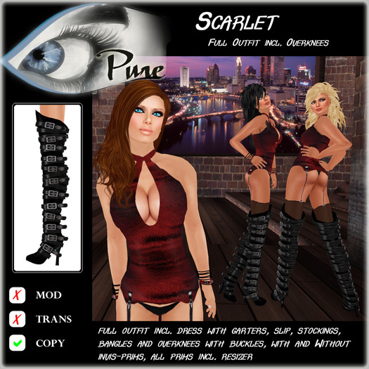 << PURE >> Scarlet in Ruby (full outfit incl. boot) [inworld price 299L$]