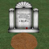Verse 18, Enticing Designs 5 Prim Dome Top Style Marble Tombstone Marker with Inscription, Grave, and Rose