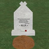 Verse 18, Enticing Designs 5 Prim Large Fancy Square Style Cement Tombstone Marker with Inscription, Grave, and Rose